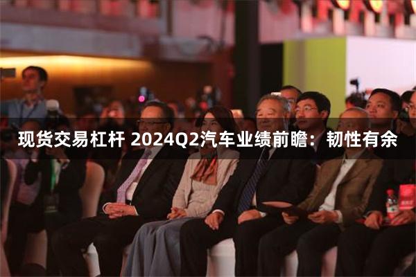 现货交易杠杆 2024Q2汽车业绩前瞻：韧性有余