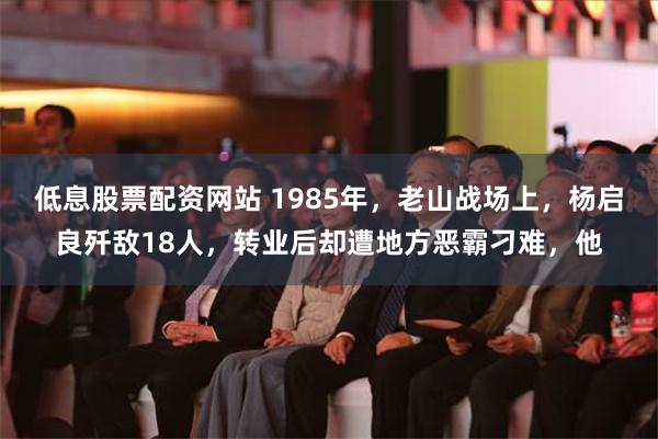 低息股票配资网站 1985年，老山战场上，杨启良歼敌18人，转业后却遭地方恶霸刁难，他