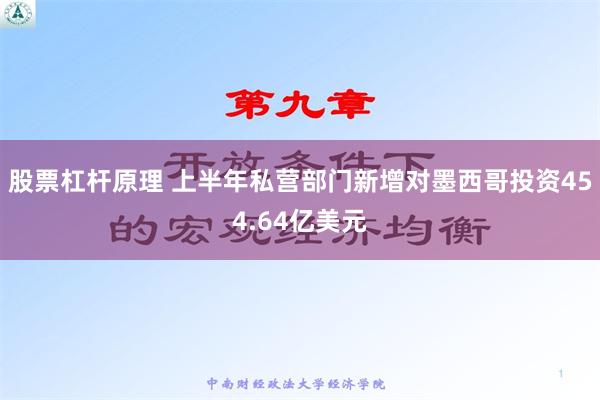 股票杠杆原理 上半年私营部门新增对墨西哥投资454.64亿美元