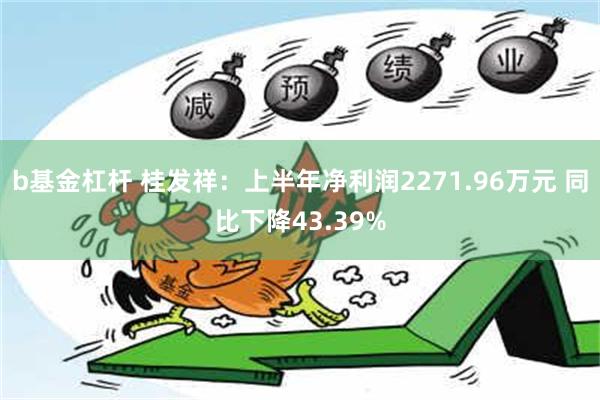 b基金杠杆 桂发祥：上半年净利润2271.96万元 同比下降43.39%