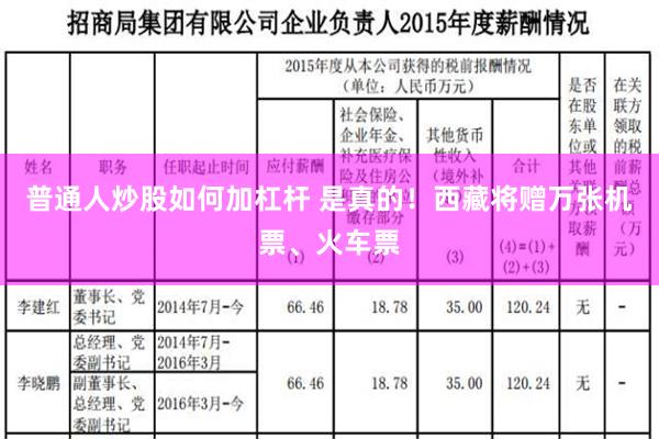 普通人炒股如何加杠杆 是真的！西藏将赠万张机票、火车票